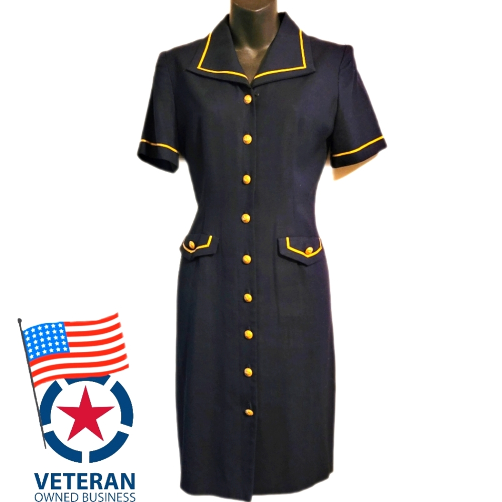 Vintage Classic Talbots 80s Linen Military Button up Dress